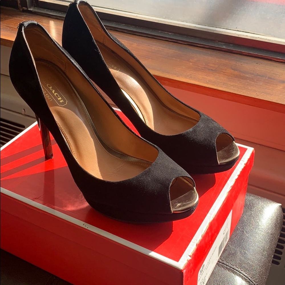 Coach Selma Horn Suede Heels